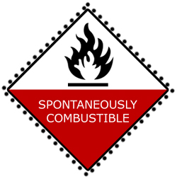  Spontaneously combustible