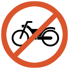 No entry for motor cycle