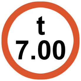  No entry for vehicles exceeding 7 ton laden weight