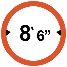  No entry for vehicles exceeding width more than 8'-6