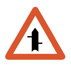  Minor cross roads from right and left respectively