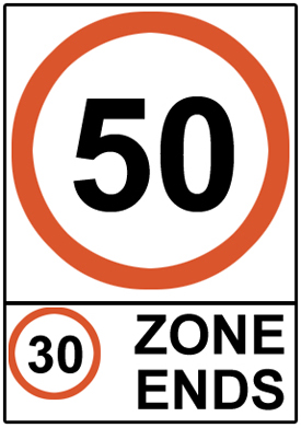  End of 30 Km/h zone
