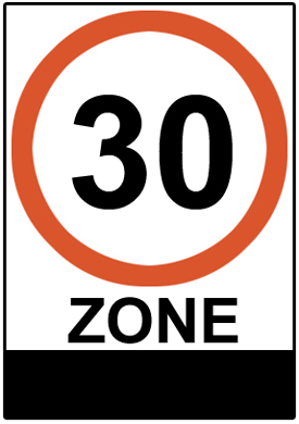  Entry to 30 Km/h zone