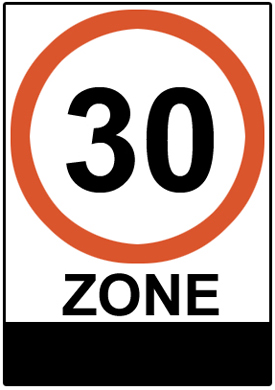 Entry to 30 Km/h zone