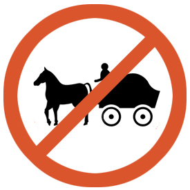  No entry for animal drawn vehicle